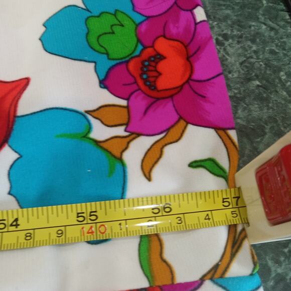 Vintage 1970s Swirl Inc Bright Summer Neon Floral Maxi Dress Large Retro Groovy - Picture 14 of 16